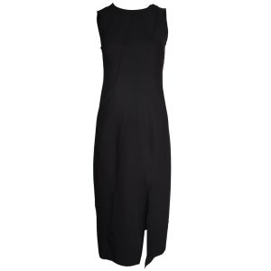 Theory Bias Seam Midikleid aus schwarzem Polyamid 7748691329084