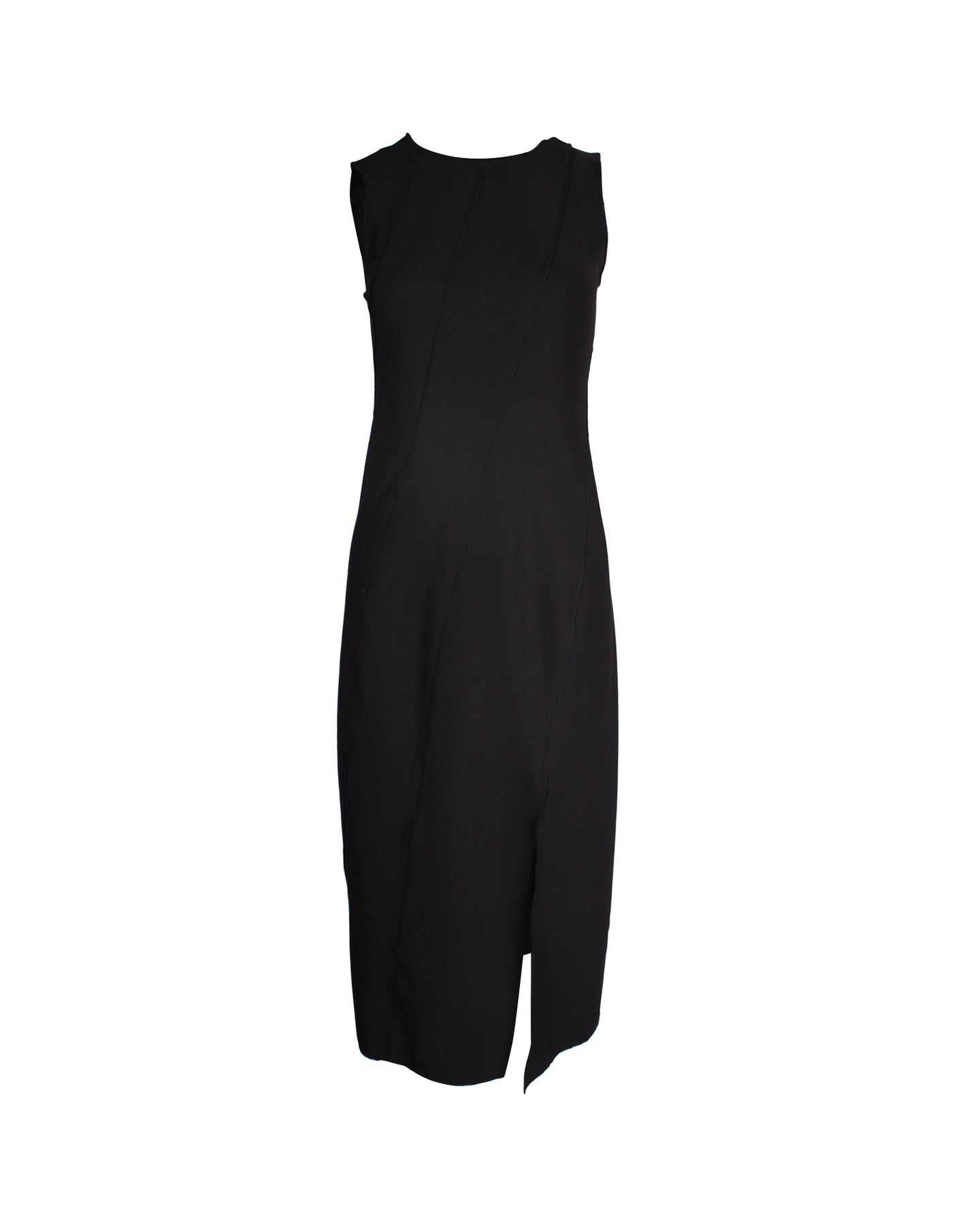Theory Midikleid mit Bias Seam aus schwarzem Polyamid
