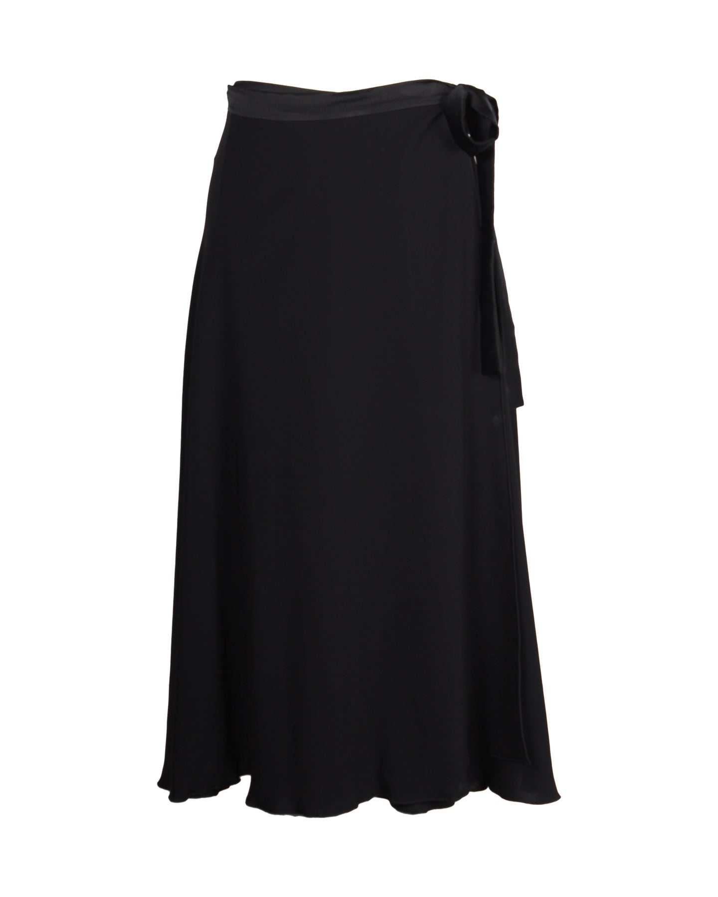 Max Mara Wrap Midirock aus schwarzem Triacetat
