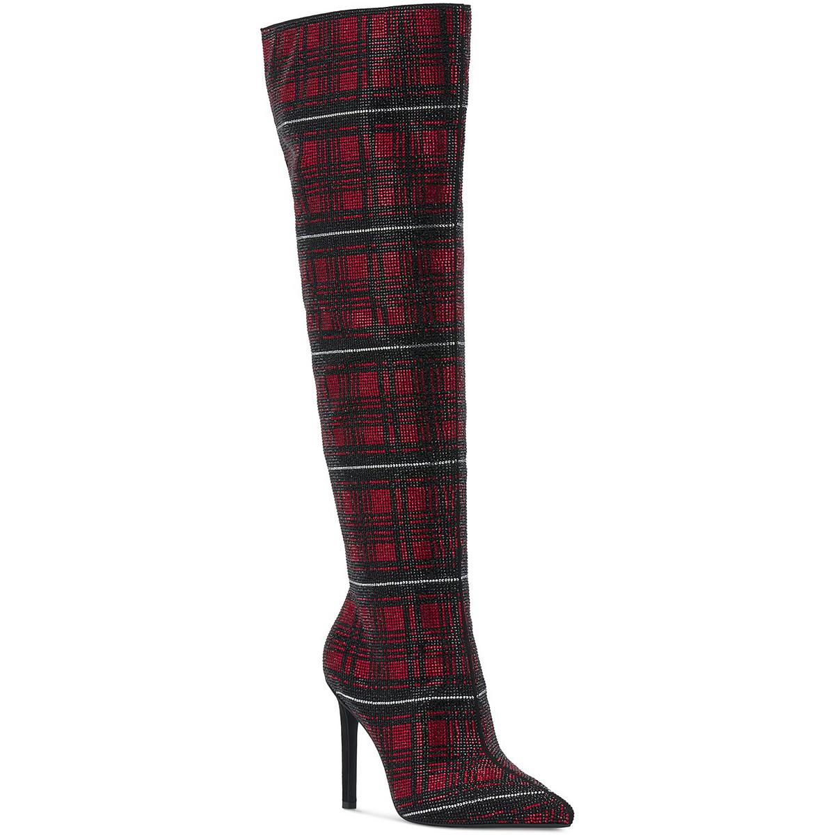 Saveria Strass kariert Overknee Stiefel