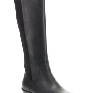 West Damen Leder geprägte Kniehohe Stiefel