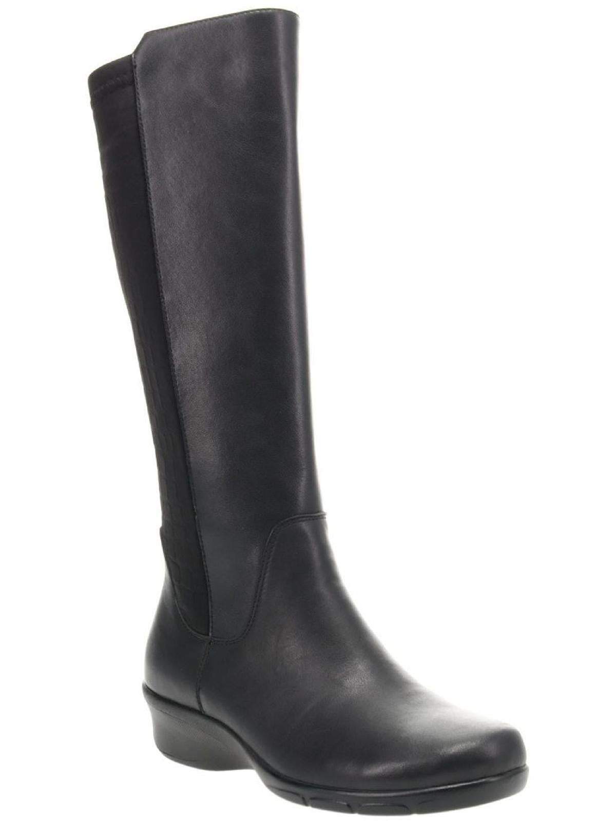 West Damen Leder geprägte Kniehohe Stiefel