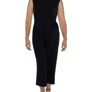 Damen Seite Krawatte weiter Rundhalsausschnitt Jumpsuit