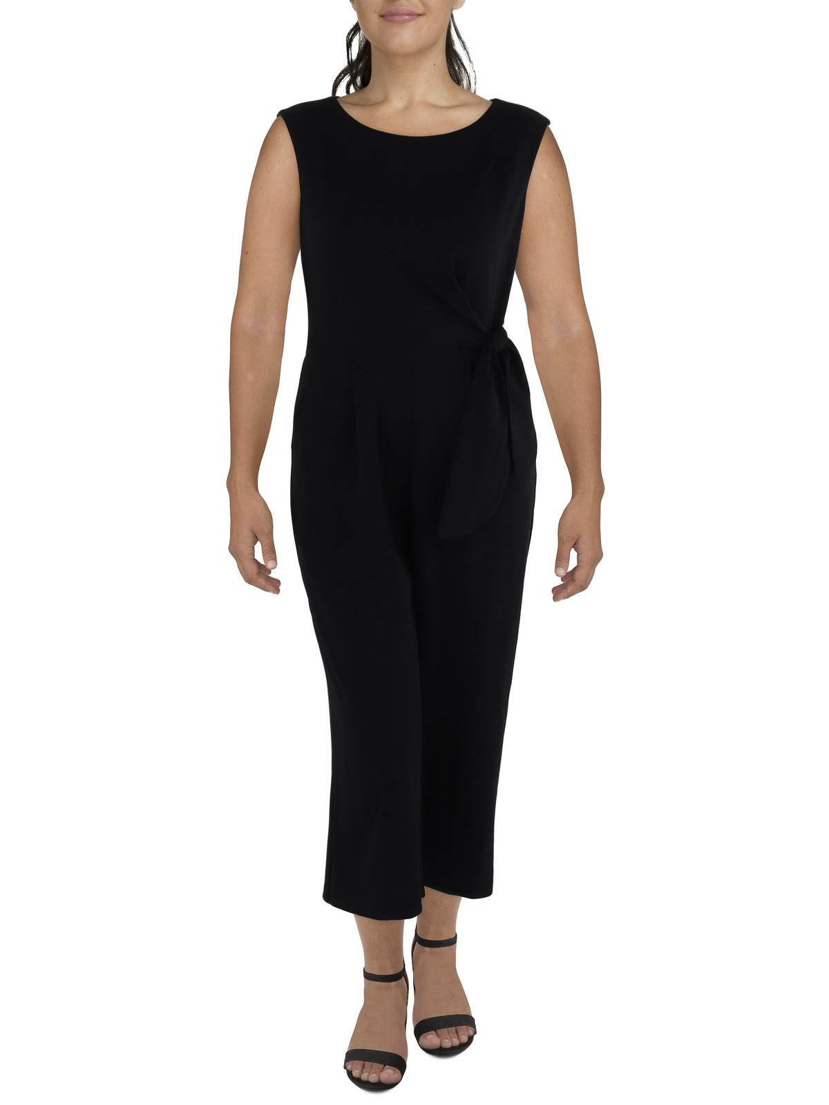 Damen Seite Krawatte weiter Rundhalsausschnitt Jumpsuit