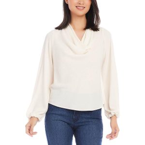 Wasserfallausschnitt Casual Bluse