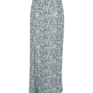 Acne Studios Bedruckter Maxirock mit Schlitz aus blauem Polyester