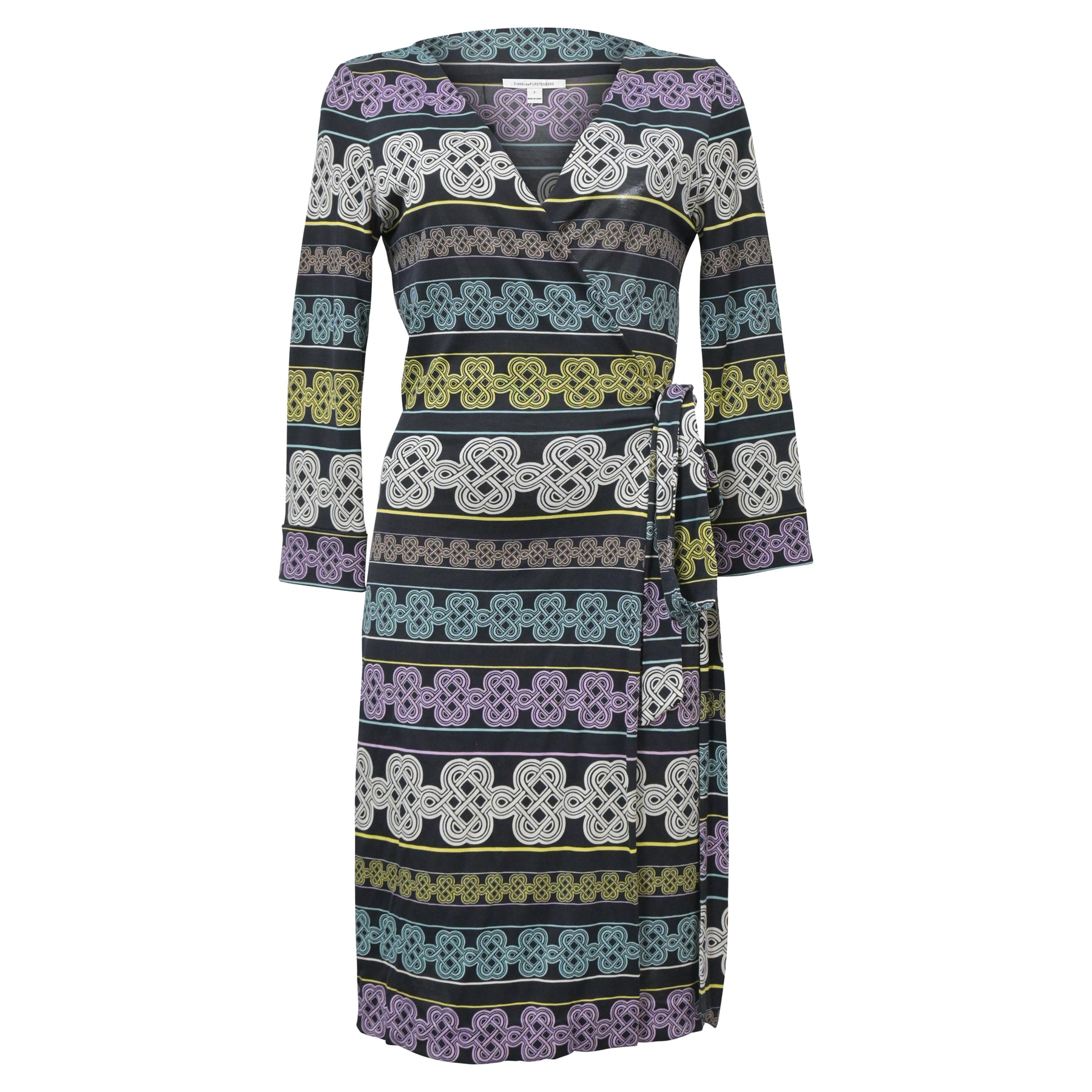 Diane Von Furstenberg Kleid mit Knotenmuster aus mehrfarbiger Viskose