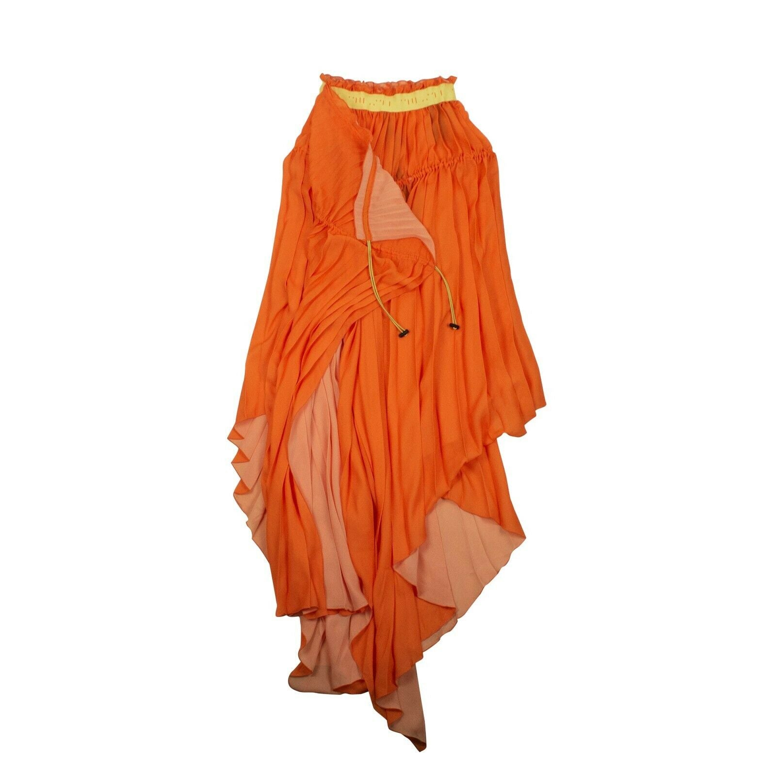 Gefaltetes Kleid mit Tunnelzug – Orange