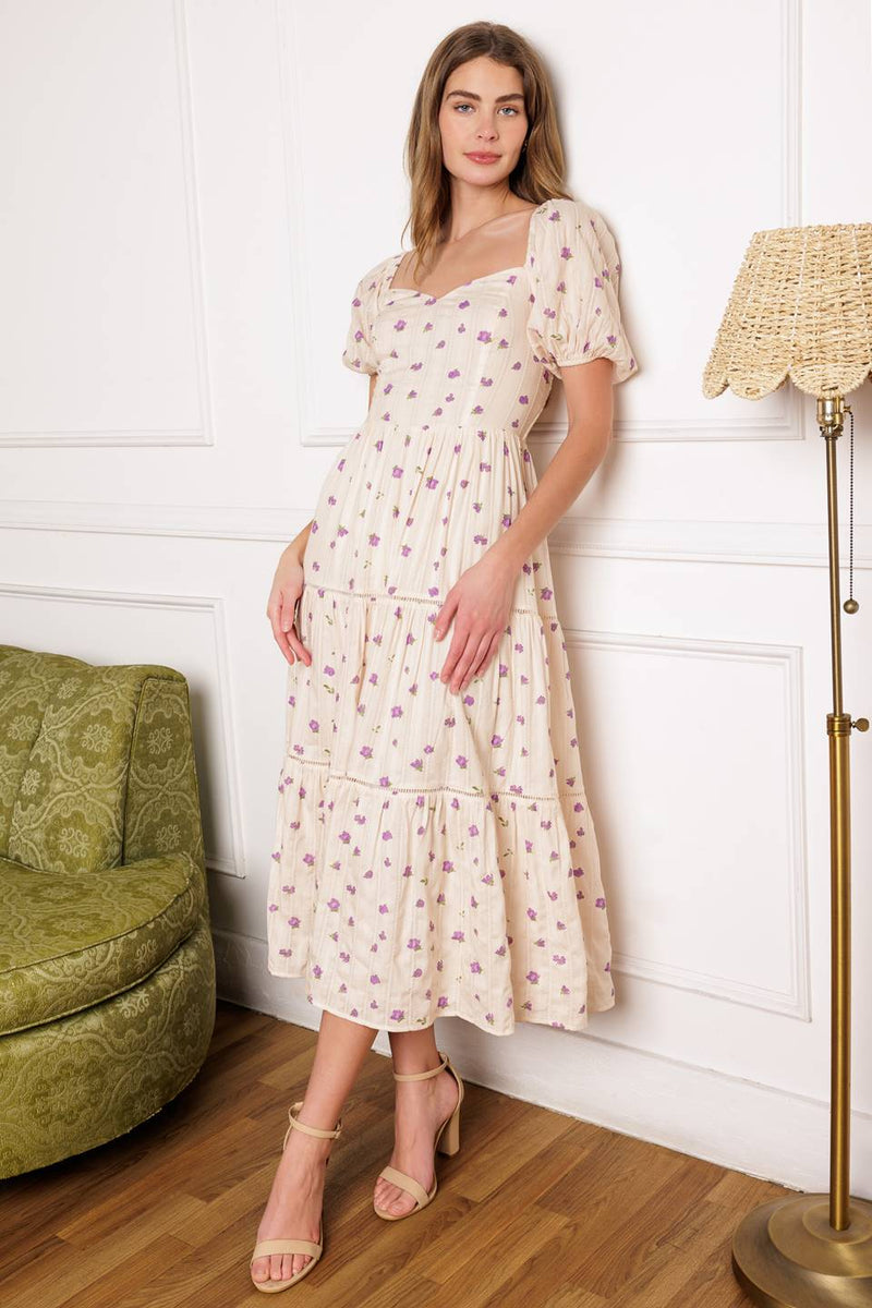 SUNSET GAZING gewebt MIDI Kleid