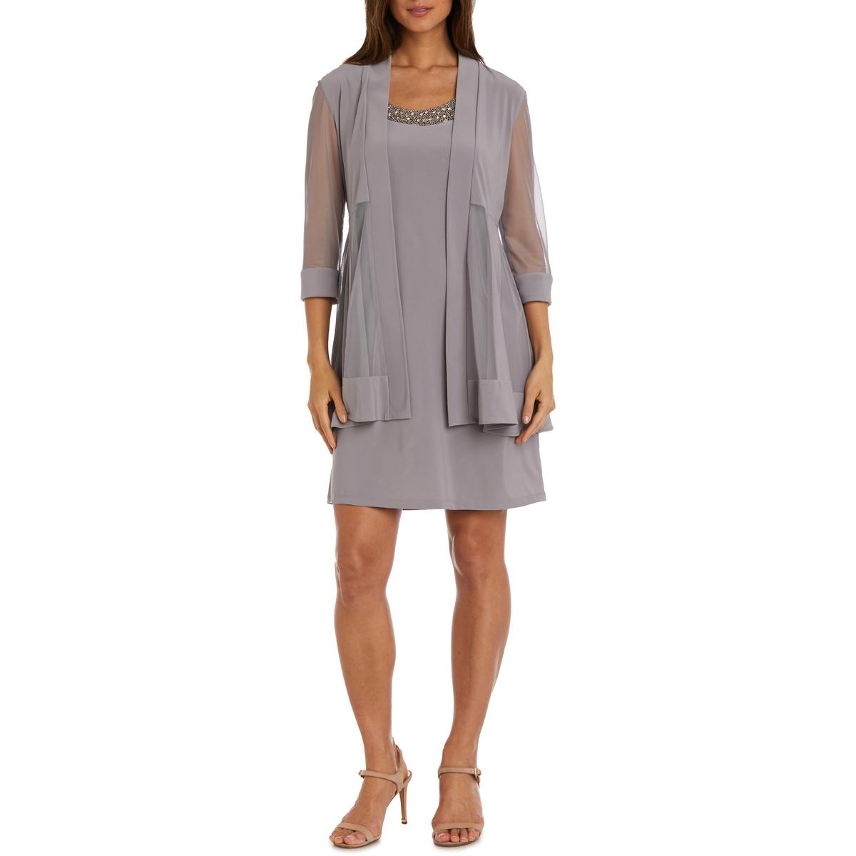 Zweiteiliges Kleid mit Rüschen und Jacke