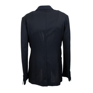 Schwarze langärmlige Jacke mit Mittelfutter vorne