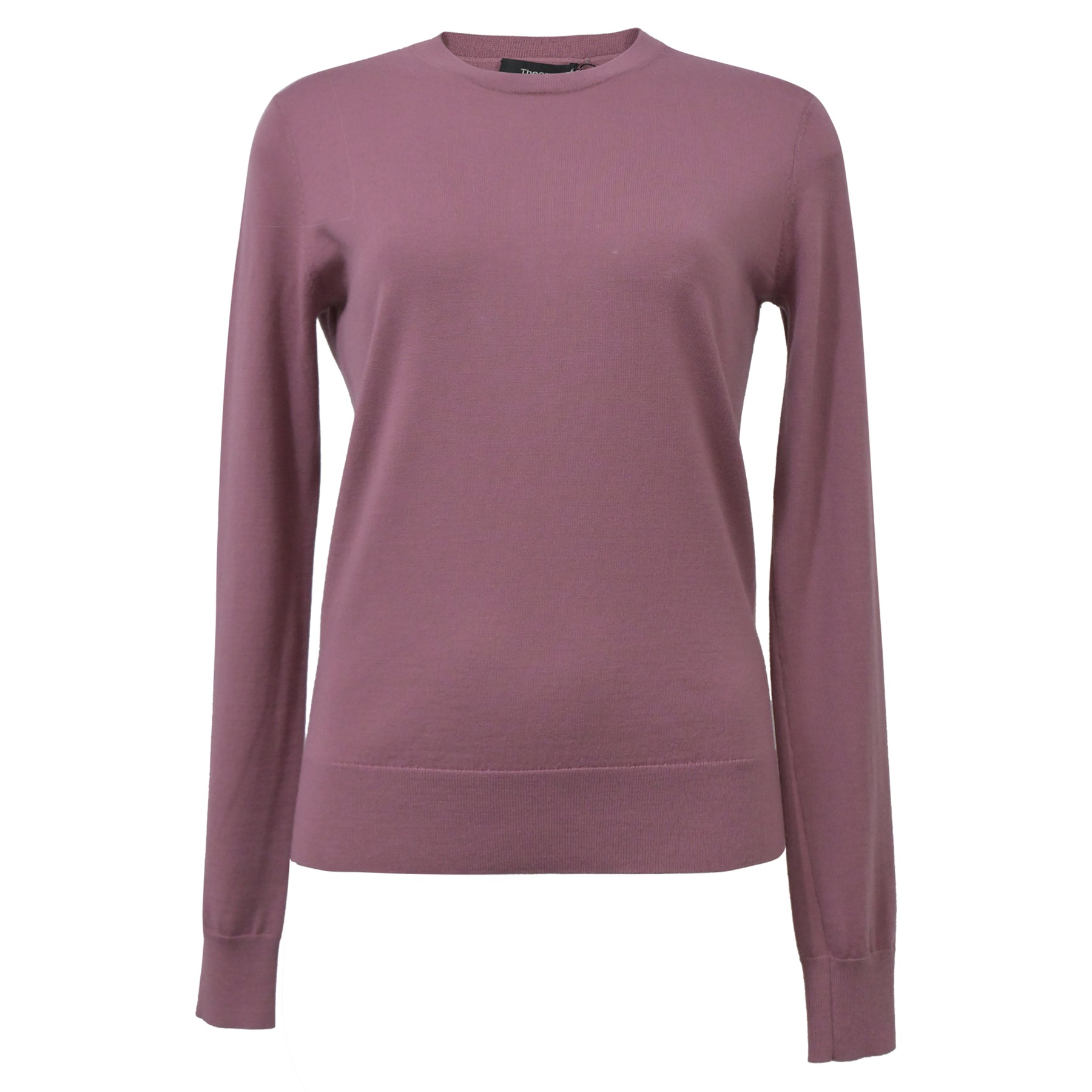 Theory Pullover mit Rundhalsausschnitt in Rosa Wolle