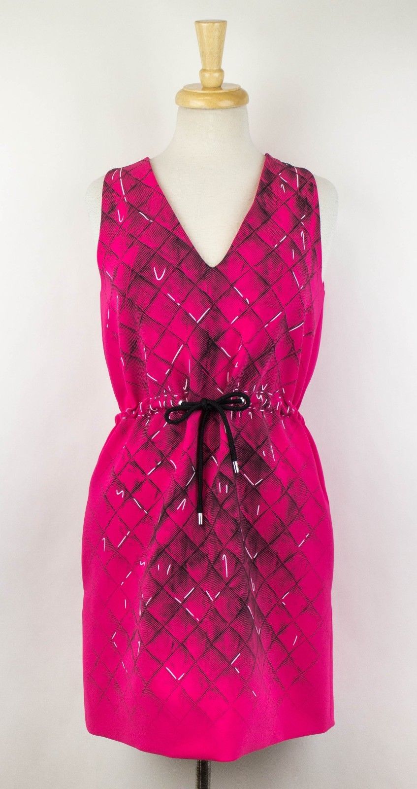 Neu MOSCHINO COUTURE X JEREMY SCOTT Rosa ärmelloses Kleid mit Tunnelzug