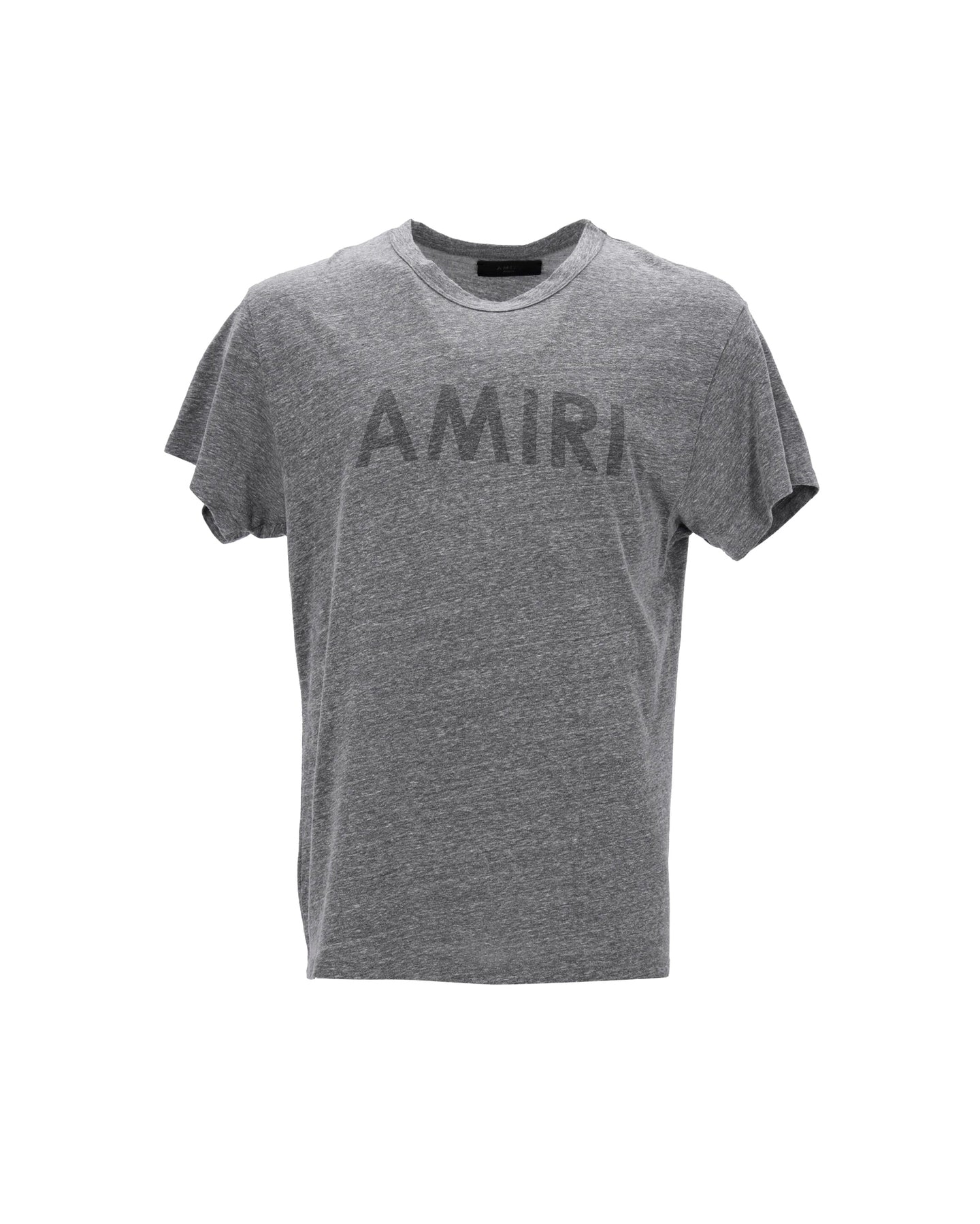 Amiri Logo T-Shirt aus grauer Baumwolle