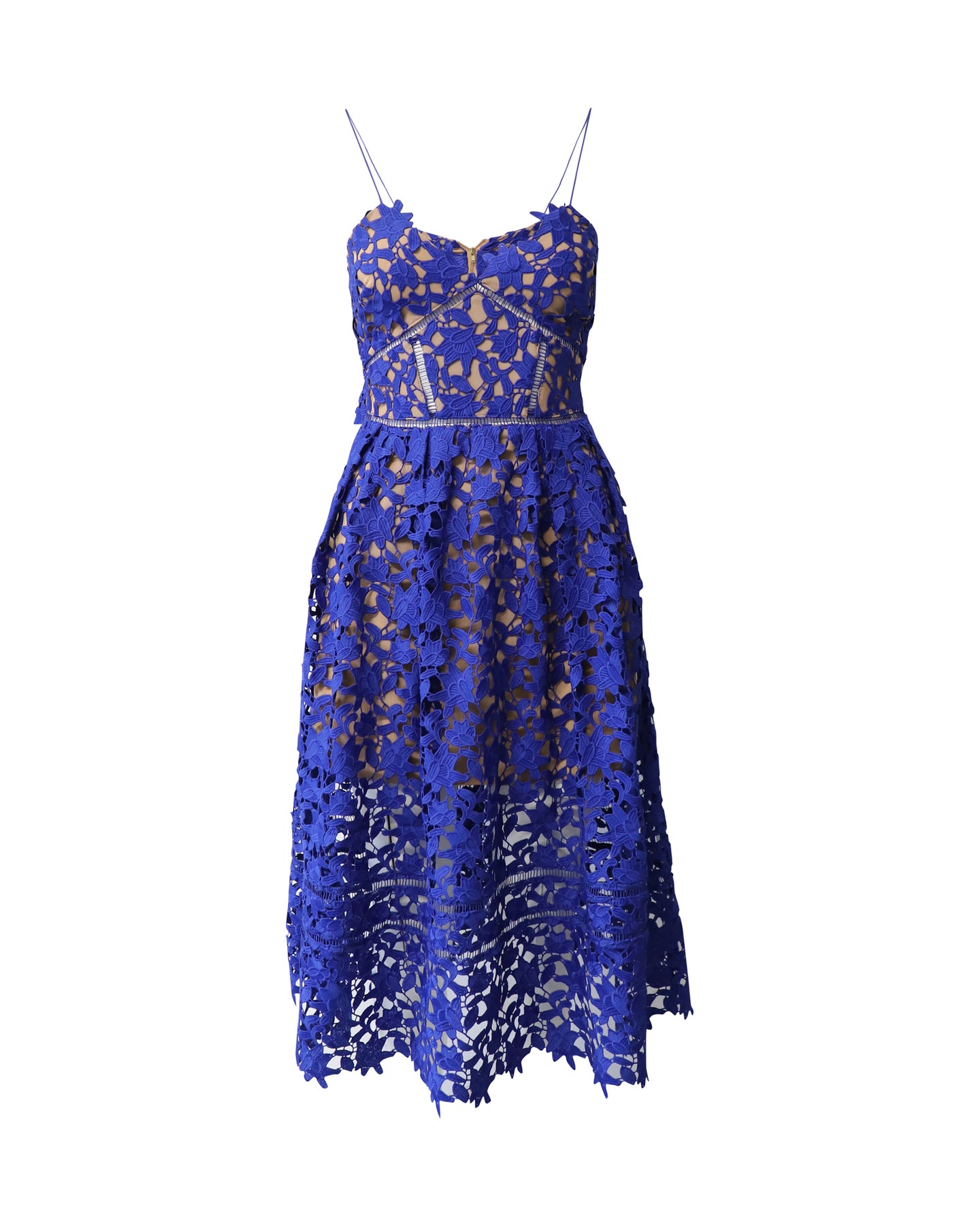Self-Portrait Azaelea Spitzenkleid aus Colbalt Blau Polyester