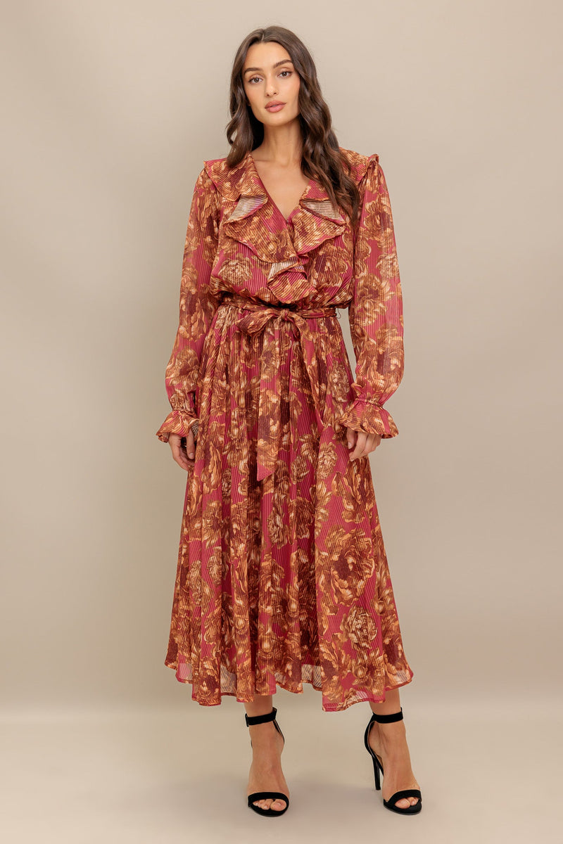 HERBSTSONATA gewebt MIDI Kleid