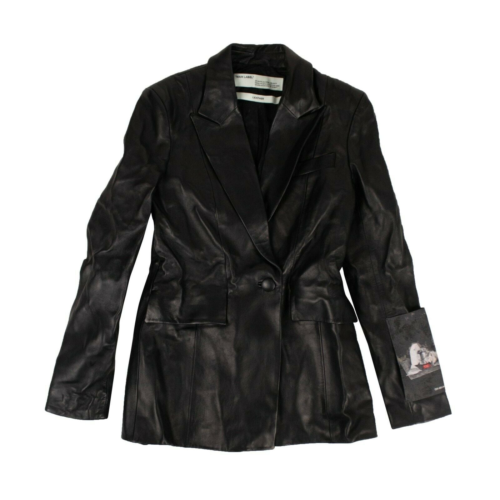 Weiße C/O Virgil Abloh Lederjacke – Schwarz