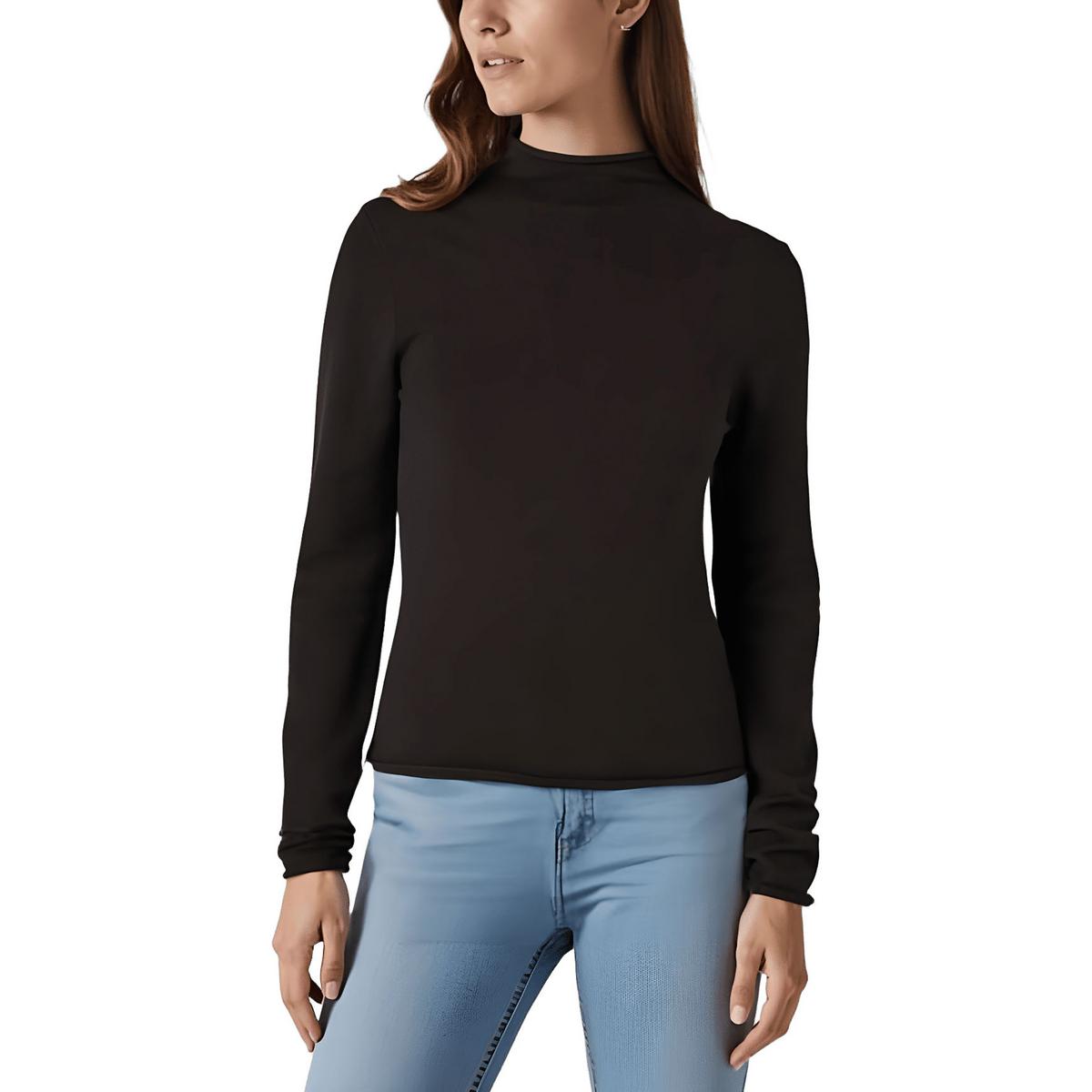 Solid Strick Trichter-Neck Pullover