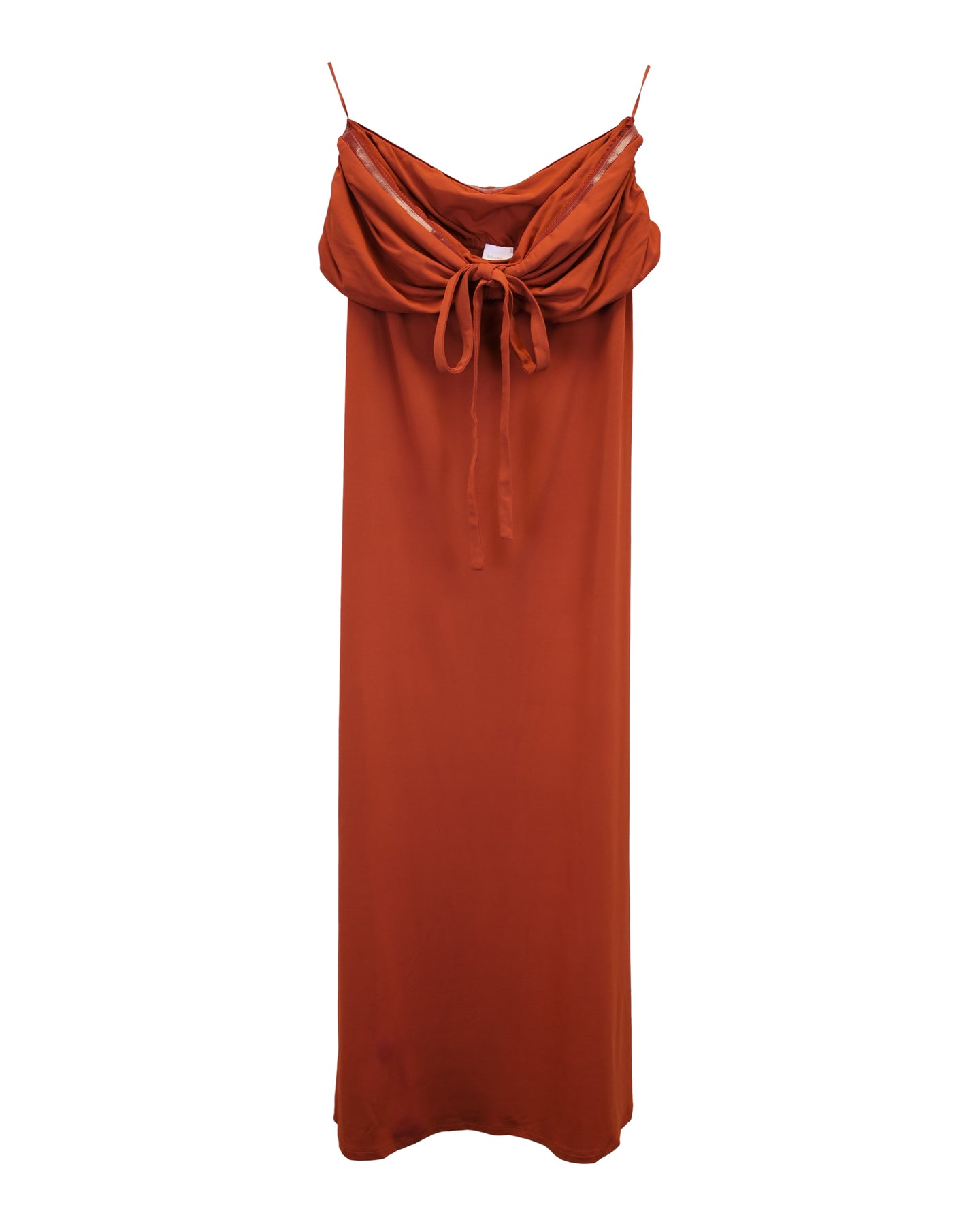 Max Mara Freizeit Maxi Kleid in Orange Nylon