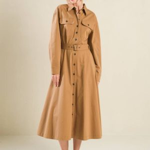 CHARMING DECISION Gewebtes Midikleid