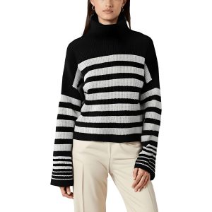 gestreift stricken spot Rollkragen Pullover