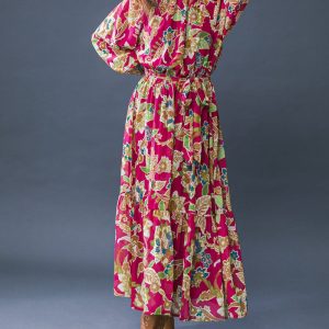 FLORALLY CHIC Gewebtes Midikleid