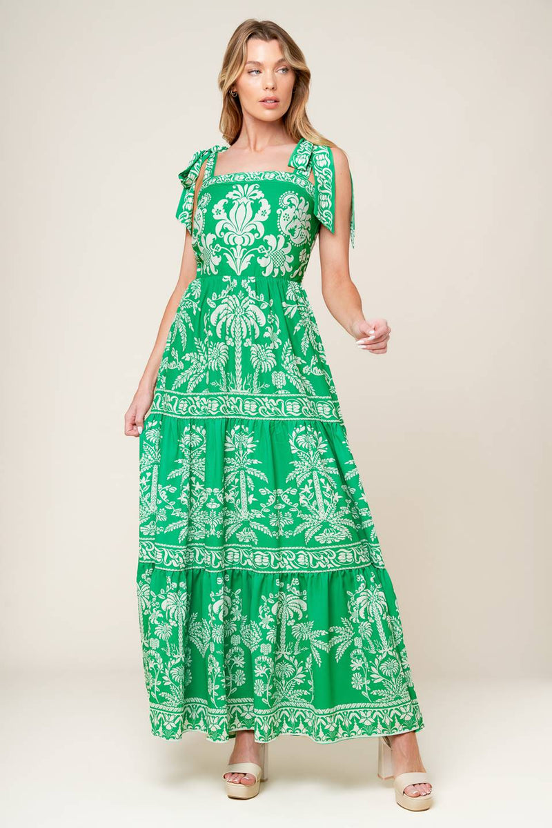 SÜß WIE Grün gewebt MAXI KLEID