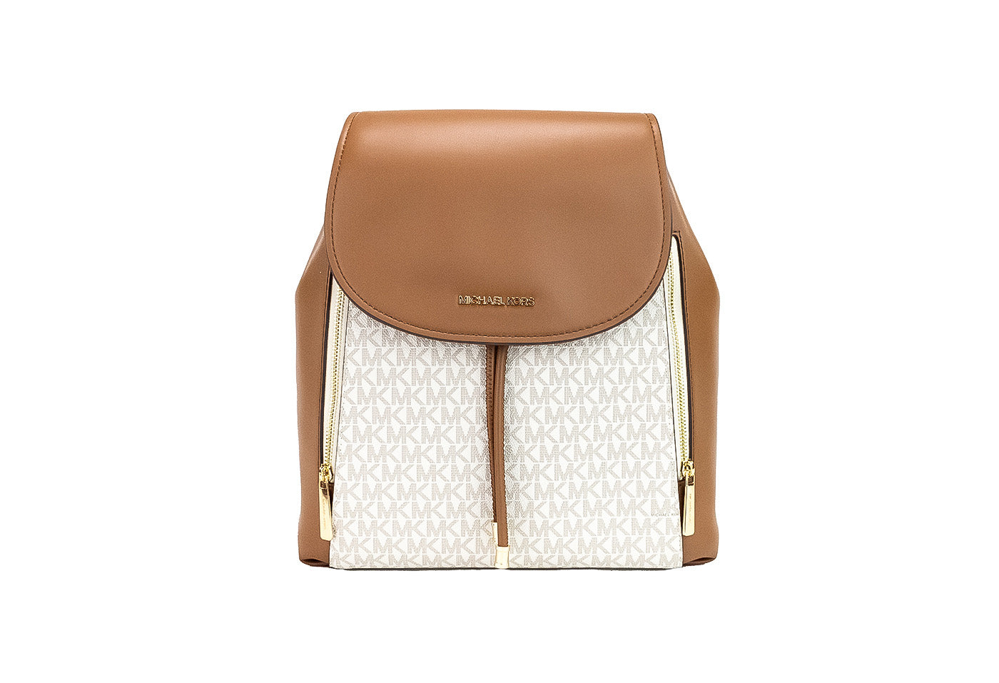 Michael Kors Phoebe mittel Elfenbein Signature PVC Leder Flap Rucksack Damen Bookbag