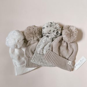 Luna + Luca Pom Beanie – Heather Beige