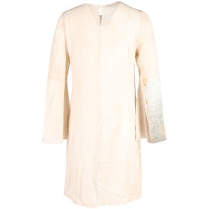 Stella McCartney bedrucktes Schichtkleid aus beige Seide 7748678418492