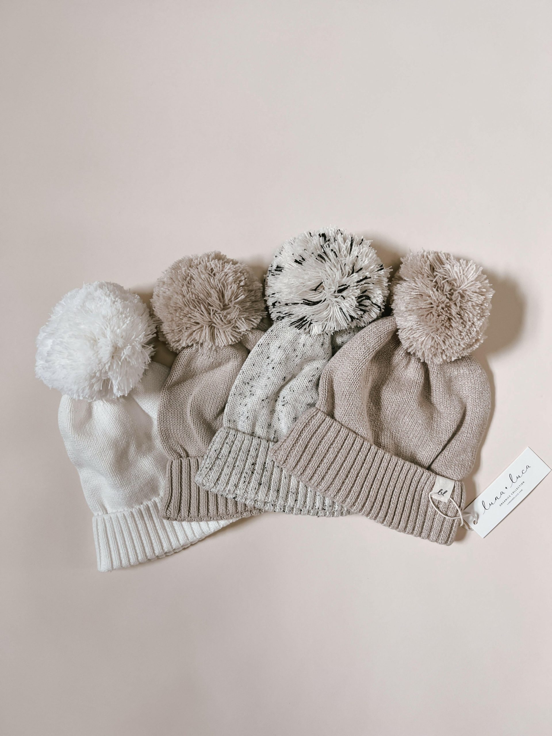 Luna + Luca Pom Mütze – Weiß