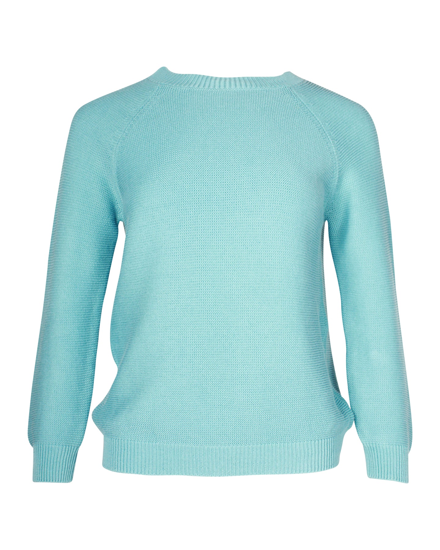 Wochenende von Max Mara Strickpullover mit Rundhalsausschnitt aus blauer Baumwolle