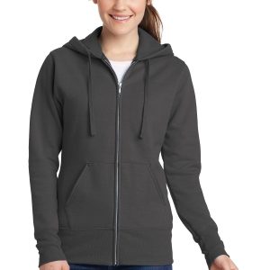 Port & Company Core Fleece-Kapuzenpullover mit durchgehendem Reißverschluss für Damen