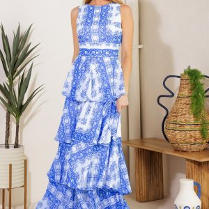DREAM OF THE FLEET Kleid aus gewebtem Maxi