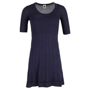 Missoni A-Linien-Kleid aus marineblauer Wolle