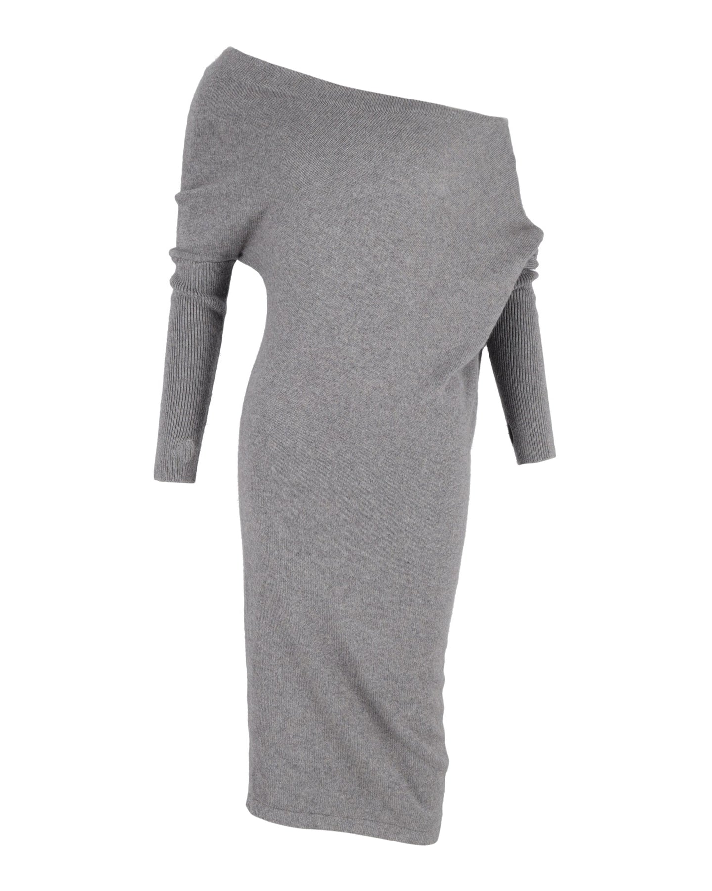 Schulterfreies Kleid von Tom Ford aus grauem Kaschmir