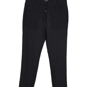 Ann Demeulemeester Straight Leg Hose in schwarzer Wolle