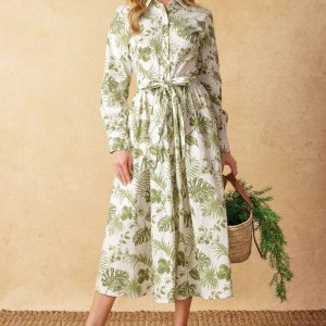 WOLLEN SIE UM gewebt MIDI Kleid