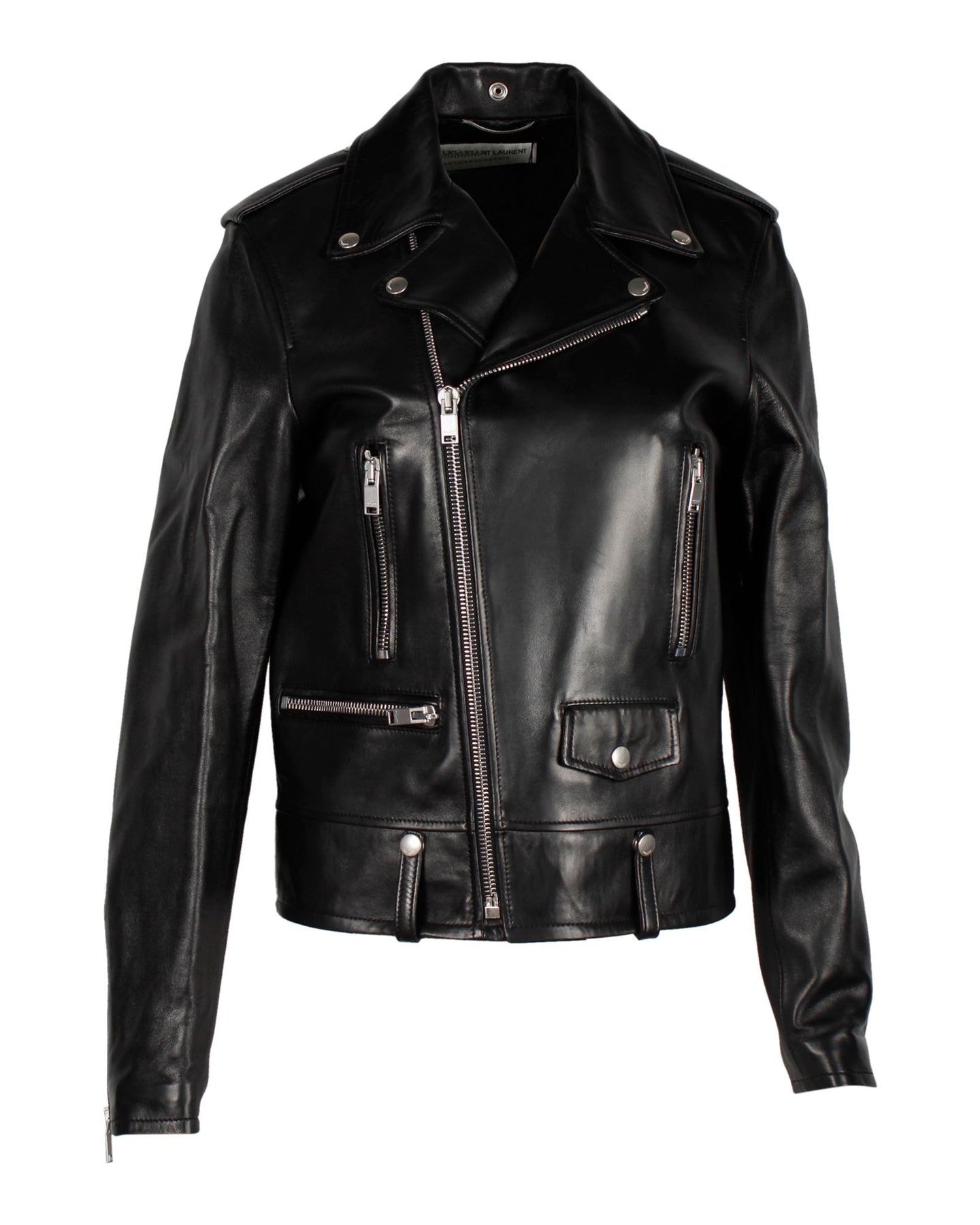 Saint Laurent Biker Jacke aus schwarzem Leder
