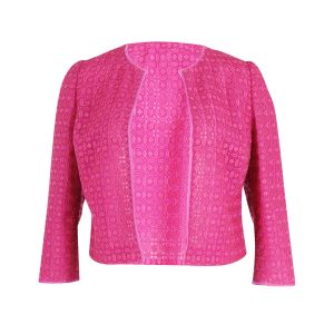 Giambattista Valli Embroidery Anglaise Lace Jacke aus rosa Baumwolle