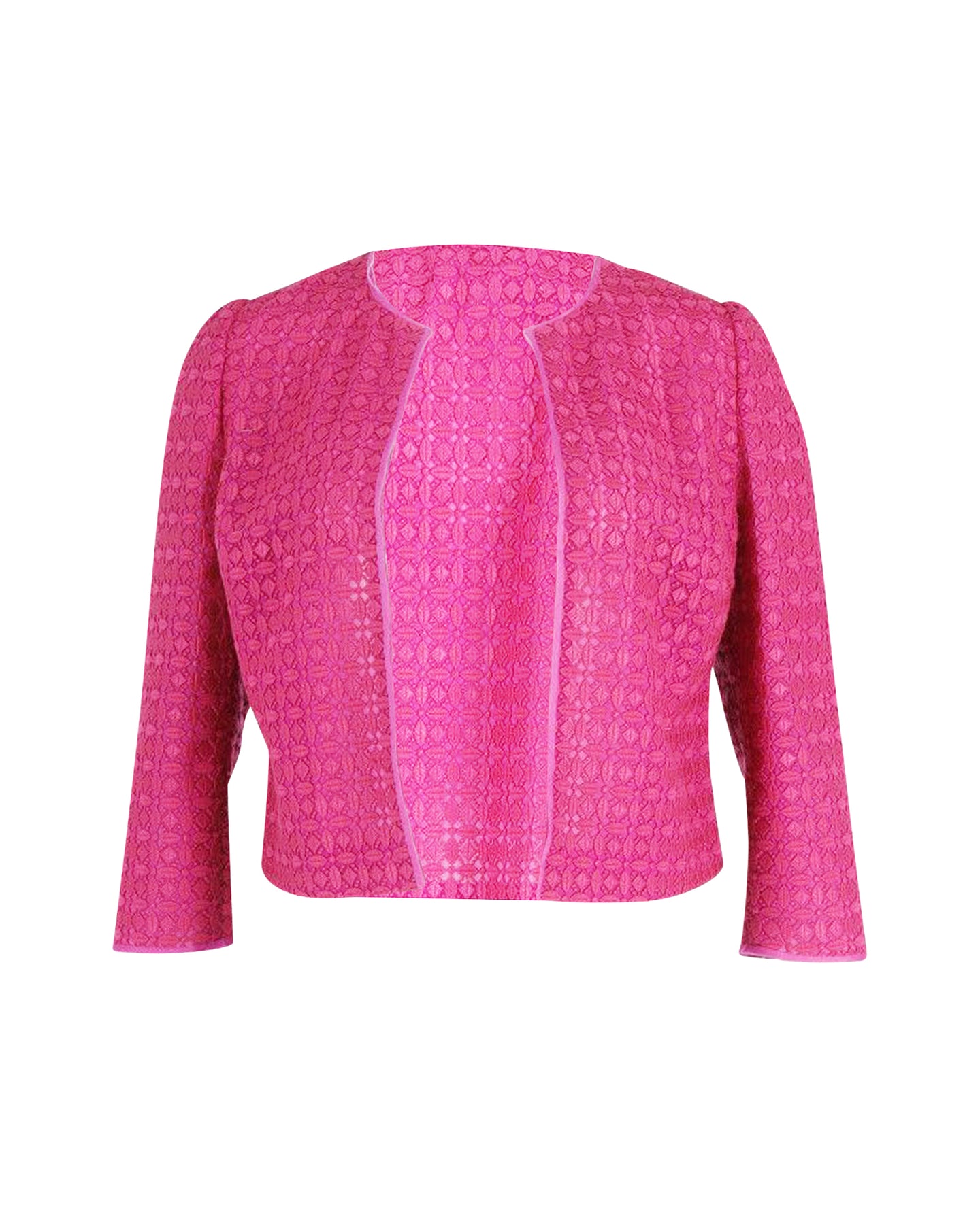 Giambattista Valli Bestickte Anglaise Spitze Jacke aus rosa Baumwolle