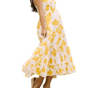 Isla Tiered Maxikleid in gelb