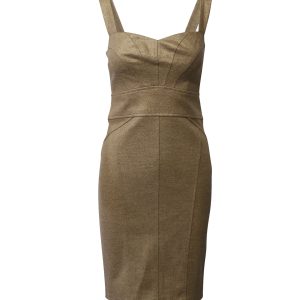 Diane Von Furstenberg Gold Lahme Scheide Kleid in Viskose