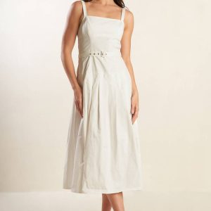 SHAY LANTANA Gewebtes Midikleid