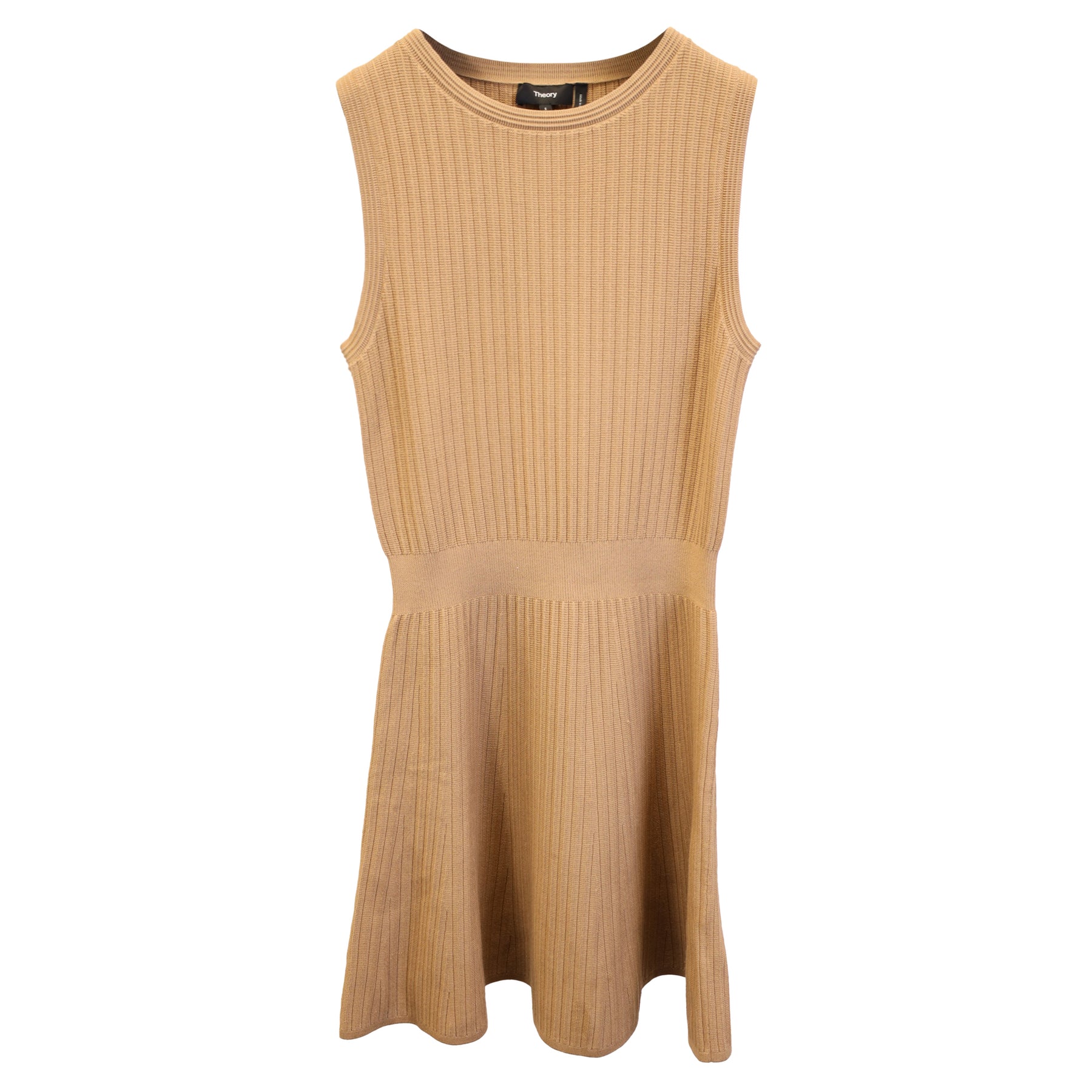 Theory Ärmelloses Minikleid aus Baumwolle in Beige