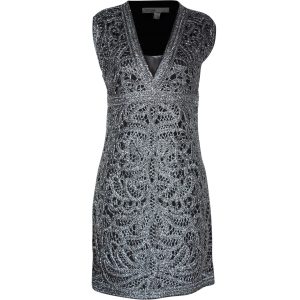 Maje V-Ausschnitt Minikleid aus Silber Polyester 7748680810556
