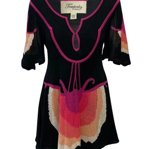Temperley London Knitted Flared Kleid aus mehrfarbiger Seide 7748681203772