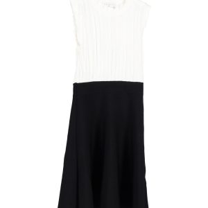 Sandro Edda Two-Tone Knitted Minikleid aus weißer Baumwolle 7748680876092