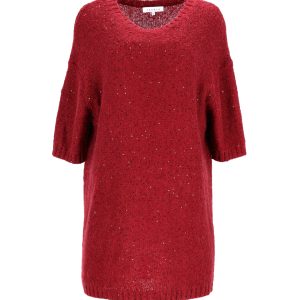 Sandro Sparkly Knitted Kleid aus rotem Polyester 7748681760828