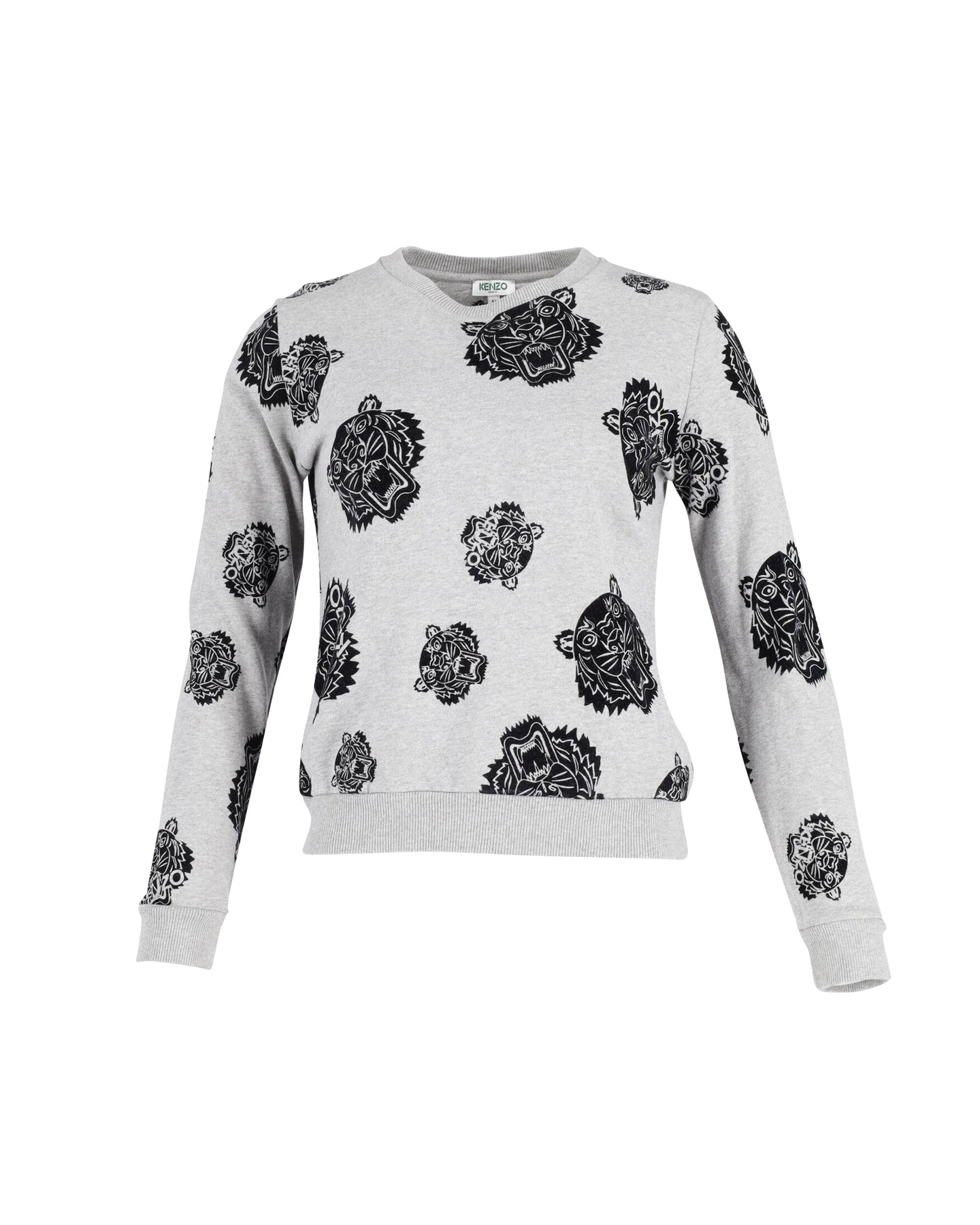 Kenzo Tiger Muster Sweatshirt aus grauer Baumwolle